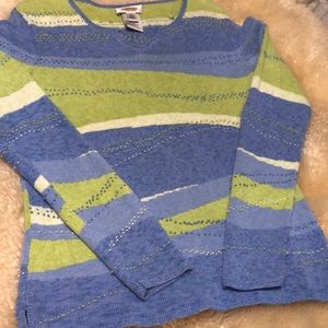 Talbots blue and green sweater size M